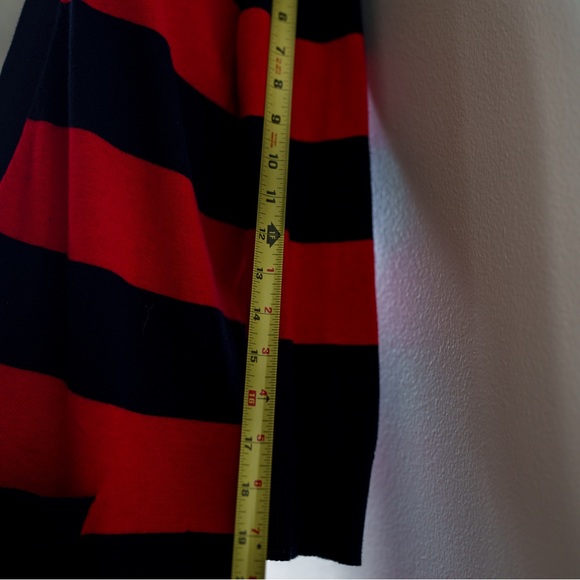 Y2K ** Steven Alan Deep V-Neck Cardigan Navy / Red Stripe - Size S - Picture 10 of 11